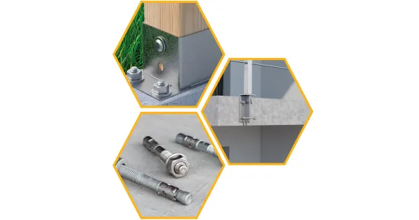 KOTWA STALOWA 10x77 DO BETONU JEDNOROZPOROWA Z NAKRĘTKĄ PODKŁADKOWĄ 50szt   KLIMAS LSI-10077