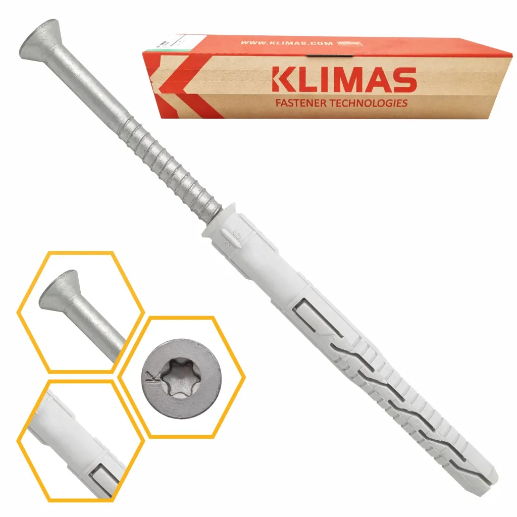KOŁKI ROZPOROWE RAMOWE 10x200 TORX 25 szt STOŻKOWE KPS-FAST KLIMAS
