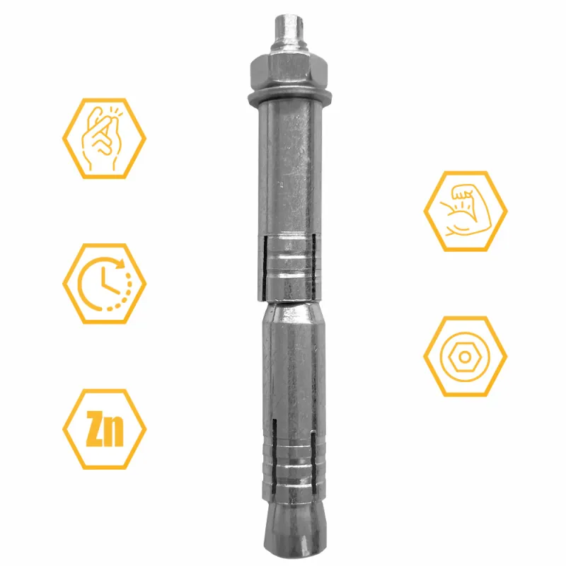 KOTWA STALOWA 10x150 DO BETONU DWUROZPOROWA Z NAKRĘTKĄ PODKŁADKOWĄ 20szt    KLIMAS LTP-10150