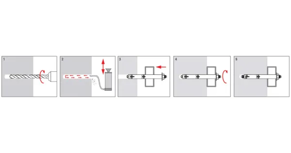 KOTWA STALOWA 10x150 DO BETONU DWUROZPOROWA Z NAKRĘTKĄ PODKŁADKOWĄ 20szt    KLIMAS LTP-10150