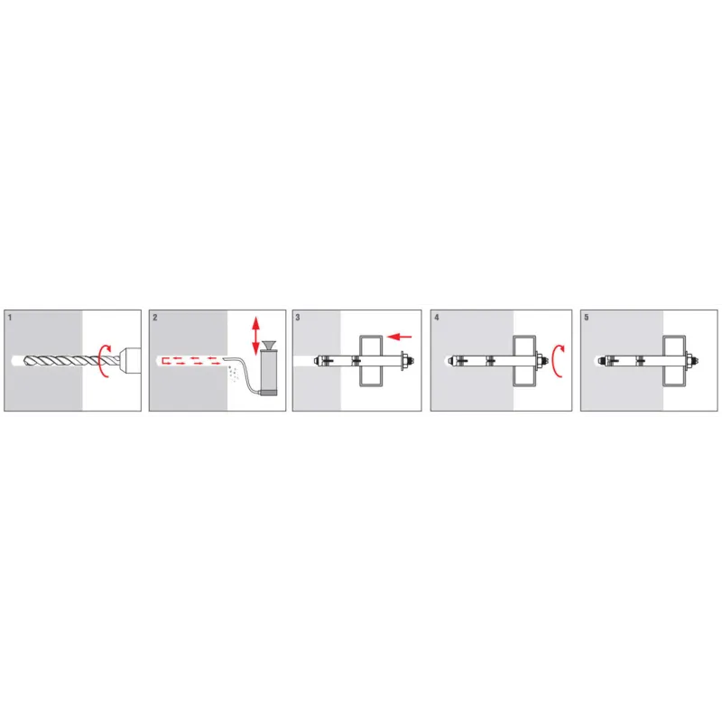 KOTWA STALOWA 10x150 DO BETONU DWUROZPOROWA Z NAKRĘTKĄ PODKŁADKOWĄ 20szt    KLIMAS LTP-10150