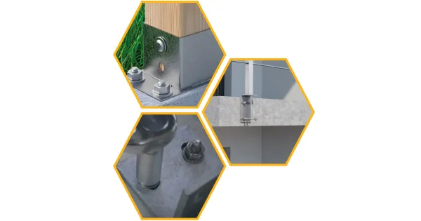 KOTWA STALOWA 10x150 DO BETONU DWUROZPOROWA Z NAKRĘTKĄ PODKŁADKOWĄ 20szt    KLIMAS LTP-10150