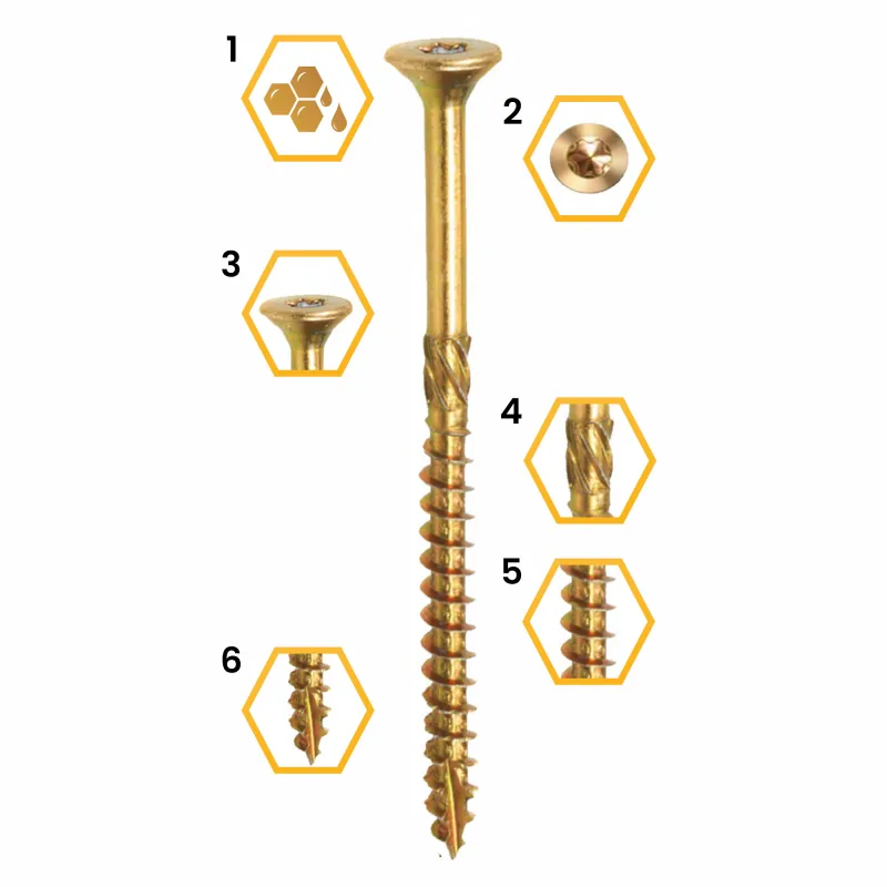 WKRĘTY CIESIELSKIE DO DREWNA 4,5x50 STOŻKOWE TORX 200szt CS 45050 DOMAX