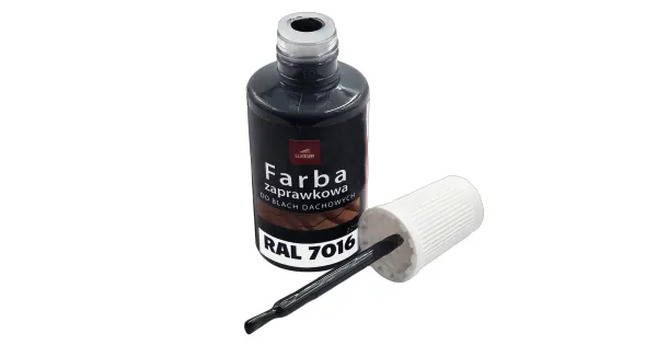 FARBA ZAPRAWKOWA ANTRACYT DO BLACH DACHOWYCH STALOWYCH 22ml RAL 7016 LUGGER