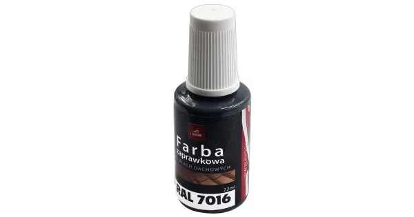 FARBA ZAPRAWKOWA ANTRACYT DO BLACH DACHOWYCH STALOWYCH 22ml RAL 7016 LUGGER