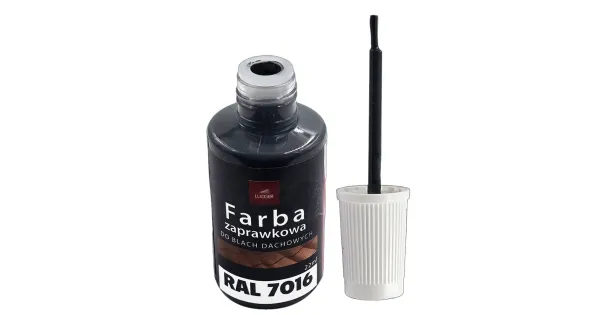 FARBA ZAPRAWKOWA ANTRACYT DO BLACH DACHOWYCH STALOWYCH 22ml RAL 7016 LUGGER