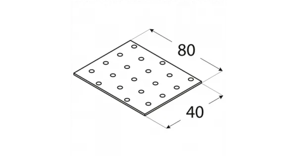 PP1 PŁYTKA PERFOROWANA ŁĄCZNIK CIESIELSKI 40x80x2 10szt PŁASKOWNIK DOMAX