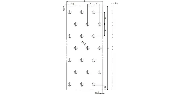 PP1 PŁYTKA PERFOROWANA ŁĄCZNIK CIESIELSKI 40x80x2 10szt PŁASKOWNIK DOMAX