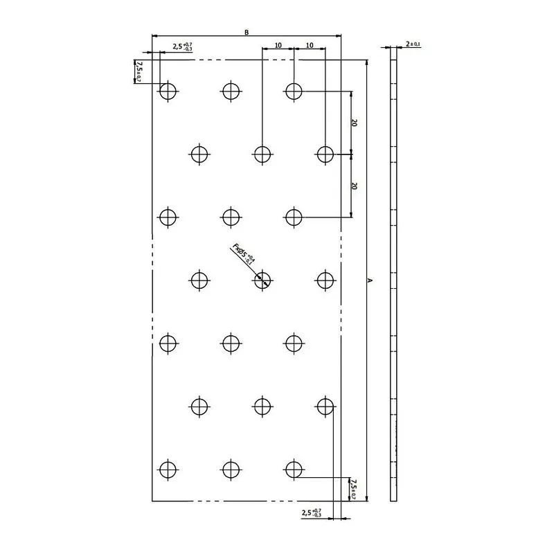 PP1 PŁYTKA PERFOROWANA ŁĄCZNIK CIESIELSKI 40x80x2 10szt PŁASKOWNIK DOMAX