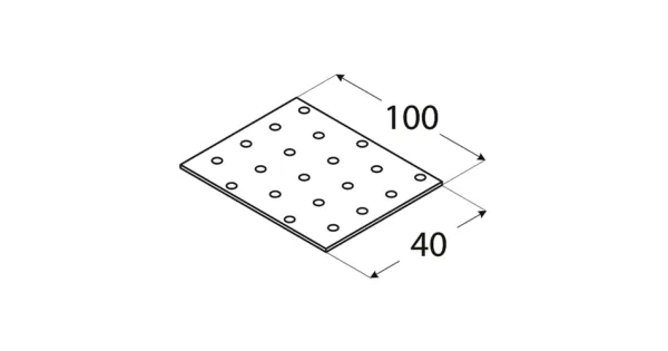 PP2 PŁYTKA PERFOROWANA ŁĄCZNIK CIESIELSKI 40x100x2 10szt PŁASKOWNIK DOMAX