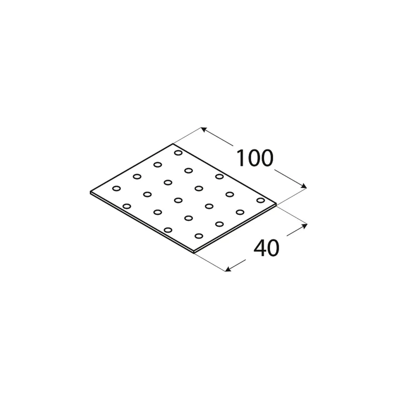 PP2 PŁYTKA PERFOROWANA ŁĄCZNIK CIESIELSKI 40x100x2 10szt PŁASKOWNIK DOMAX