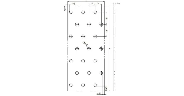 PP2 PŁYTKA PERFOROWANA ŁĄCZNIK CIESIELSKI 40x100x2 10szt PŁASKOWNIK DOMAX