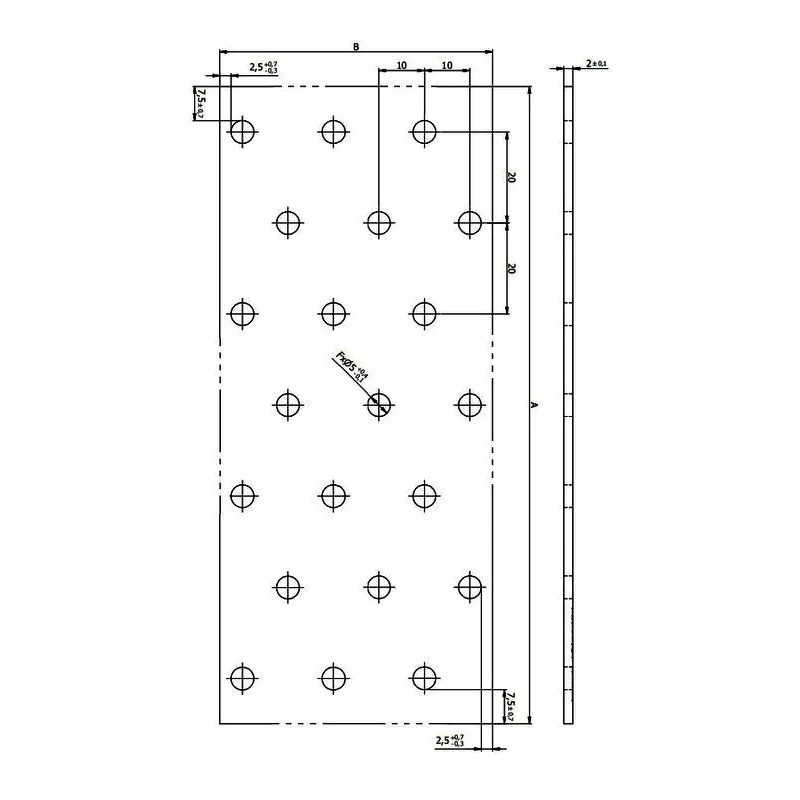 PP2 PŁYTKA PERFOROWANA ŁĄCZNIK CIESIELSKI 40x100x2 10szt PŁASKOWNIK DOMAX