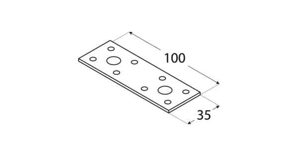 LP1 ŁĄCZNIK PŁASKI CIESIELSKI PŁYTKA 100x35x2,5 PŁASKOWNIK 10szt DOMAX