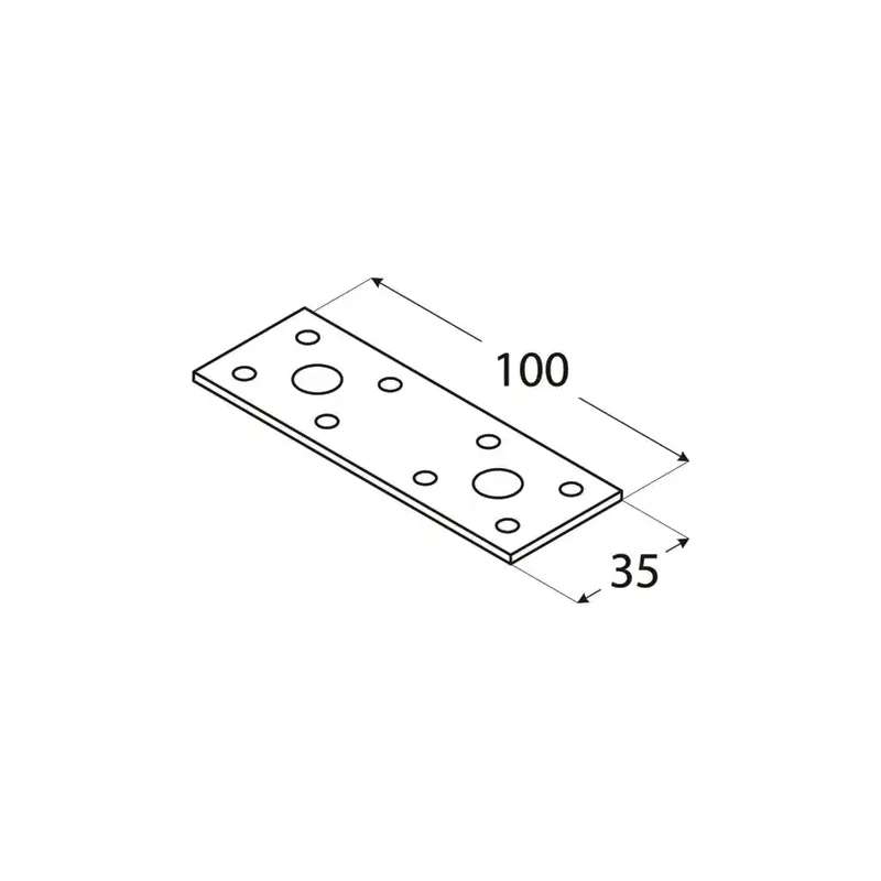 LP1 ŁĄCZNIK PŁASKI CIESIELSKI PŁYTKA 100x35x2,5 PŁASKOWNIK 10szt DOMAX