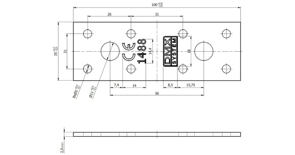 LP1 ŁĄCZNIK PŁASKI CIESIELSKI PŁYTKA 100x35x2,5 PŁASKOWNIK 10szt DOMAX