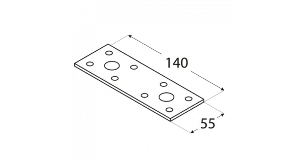 LP2 ŁĄCZNIK PŁASKI CIESIELSKI PŁYTKA 140x55x2,5 PŁASKOWNIK 10szt DOMAX