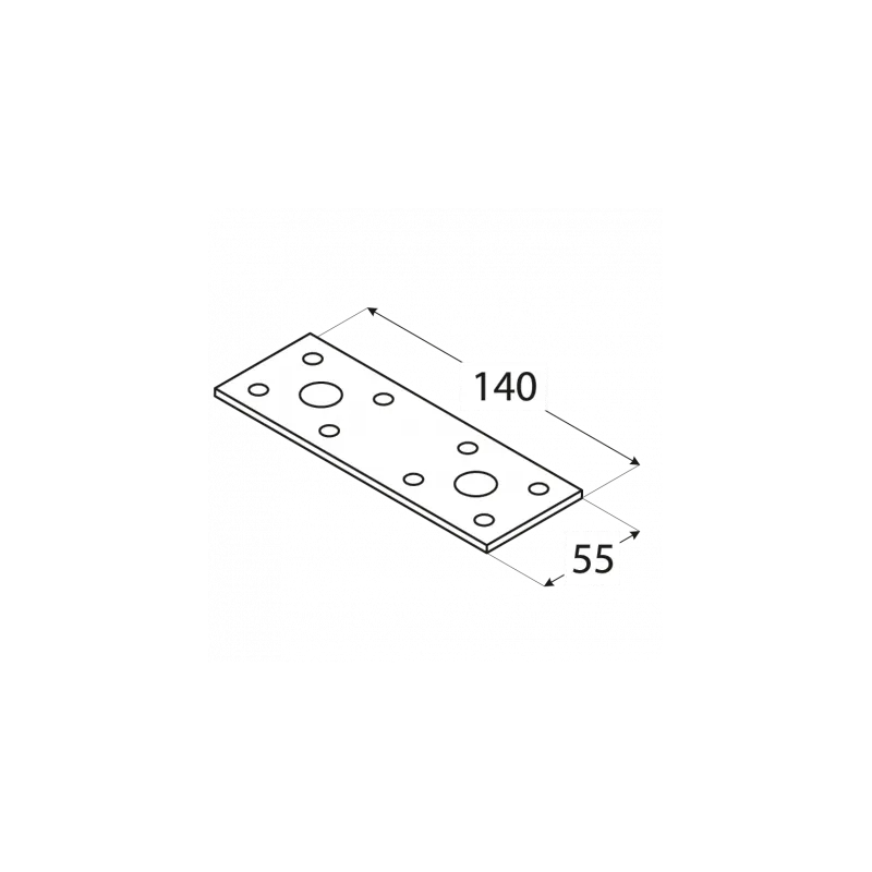 LP2 ŁĄCZNIK PŁASKI CIESIELSKI PŁYTKA 140x55x2,5 PŁASKOWNIK 10szt DOMAX