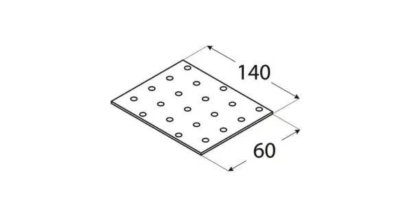 PP5 PŁYTKA PERFOROWANA ŁĄCZNIK CIESIELSKI 60x140x2 10szt PŁASKOWNIK DOMAX