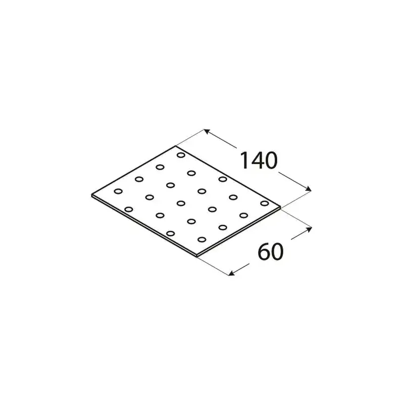 PP5 PŁYTKA PERFOROWANA ŁĄCZNIK CIESIELSKI 60x140x2 10szt PŁASKOWNIK DOMAX