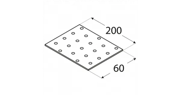 PP7 PŁYTKA PERFOROWANA ŁĄCZNIK CIESIELSKI 60x200x2 10szt PŁASKOWNIK DOMAX