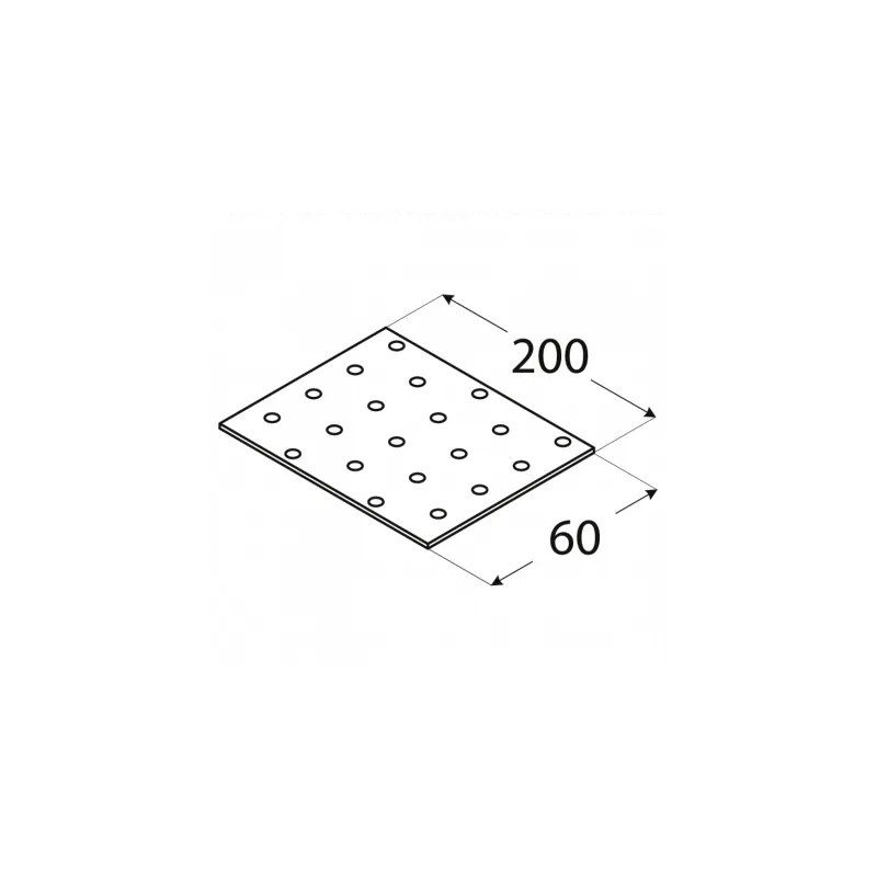 PP7 PŁYTKA PERFOROWANA ŁĄCZNIK CIESIELSKI 60x200x2 10szt PŁASKOWNIK DOMAX