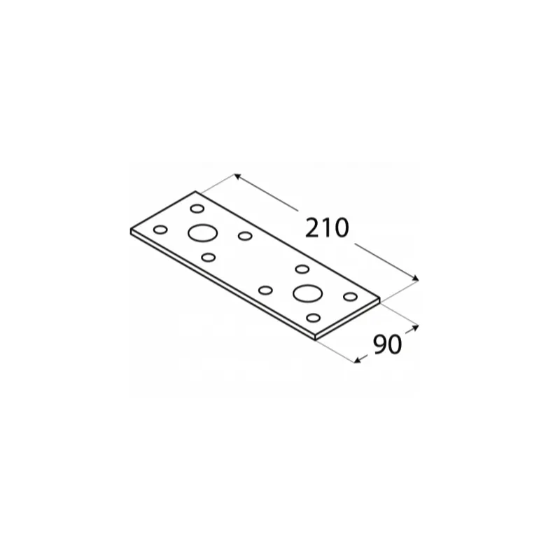 LP6 ŁĄCZNIK PŁASKI CIESIELSKI PŁYTKA 210x90x2,5 PŁASKOWNIK 10szt DOMAX