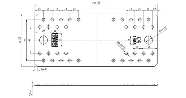 LP6 ŁĄCZNIK PŁASKI CIESIELSKI PŁYTKA 210x90x2,5 PŁASKOWNIK 10szt DOMAX