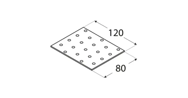 PP33 PŁYTKA PERFOROWANA ŁĄCZNIK CIESIELSKI 80x120x2 10szt PŁASKOWNIK DOMAX