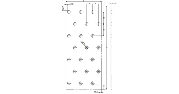 PP33 PŁYTKA PERFOROWANA ŁĄCZNIK CIESIELSKI 80x120x2 10szt PŁASKOWNIK DOMAX