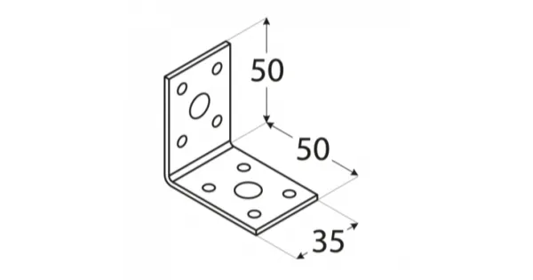 KL1 KĄTOWNIK ŁĄCZNIKOWY CIESIELSKI MONTAŻOWY 50x50x35x2,5 OCYNK 10szt