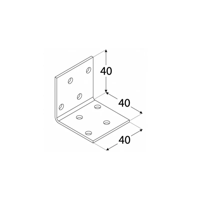 KM1 KĄTOWNIK MONTAŻOWY ŁĄCZNIK CIESIELSKI 40x40x40 OCYNK 10szt DOMAX