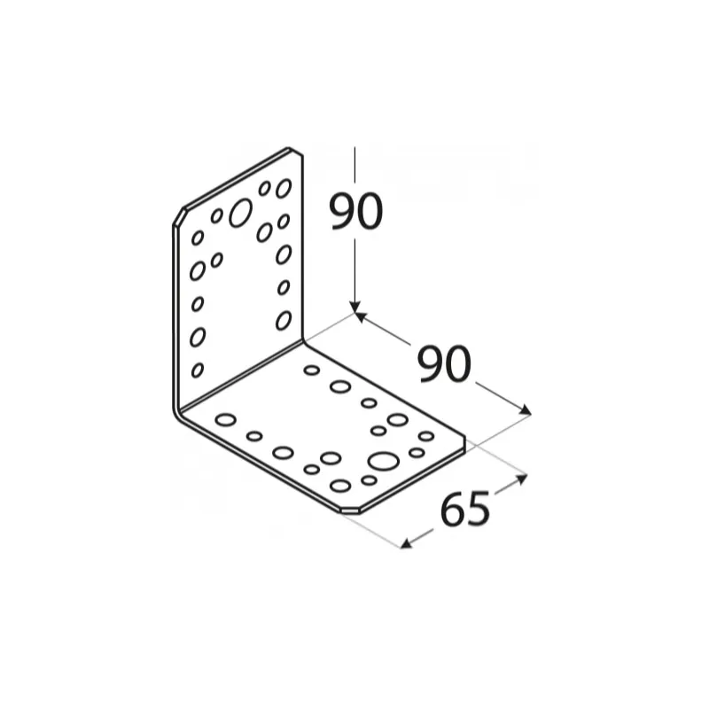 KL4 KĄTOWNIK ŁĄCZNIKOWY CIESIELSKI MONTAŻOWY 90x90x65x2,5 OCYNK 10szt