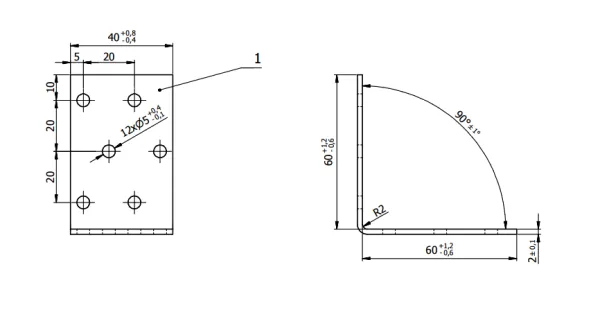 KM3 KĄTOWNIK MONTAŻOWY ŁĄCZNIK CIESIELSKI 60x60x40 OCYNK 10szt DOMAX