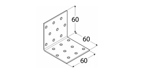 KM4 KĄTOWNIK MONTAŻOWY ŁĄCZNIK CIESIELSKI 60x60x60 OCYNK 10szt DOMAX