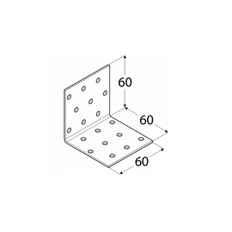 KM4 KĄTOWNIK MONTAŻOWY ŁĄCZNIK CIESIELSKI 60x60x60 OCYNK 10szt DOMAX