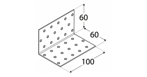 KM6 KĄTOWNIK MONTAŻOWY ŁĄCZNIK CIESIELSKI 60x60x100 OCYNK 10szt DOMAX