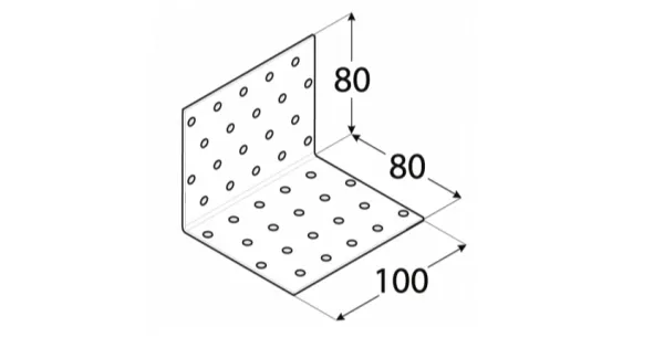 KM10 KĄTOWNIK MONTAŻOWY ŁĄCZNIK CIESIELSKI 80x80x100 OCYNK 10szt DOMAX