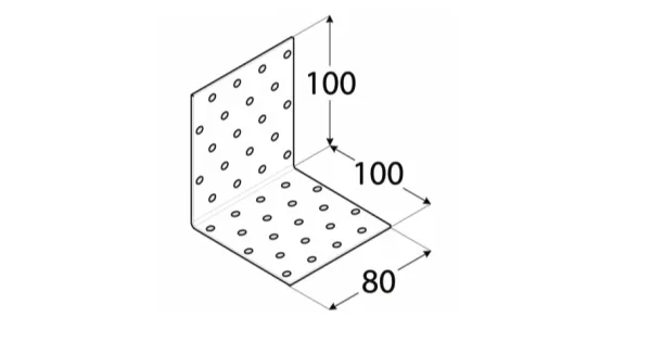 KM12 KĄTOWNIK MONTAŻOWY ŁĄCZNIK CIESIELSKI 100x100x80 OCYNK 10szt DOMAX