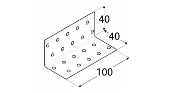 KM14 KĄTOWNIK MONTAŻOWY ŁĄCZNIK CIESIELSKI 40x40x100 OCYNK 10szt DOMAX