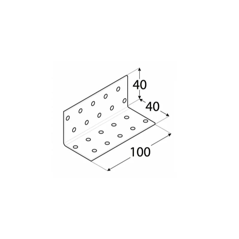 KM14 KĄTOWNIK MONTAŻOWY ŁĄCZNIK CIESIELSKI 40x40x100 OCYNK 10szt DOMAX