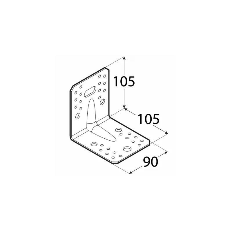 KPL21 KĄTOWNIK MONTAŻOWY ŁĄCZNIK CIESIELSKI 105x105x90x2 10szt OCYNK DOMAX