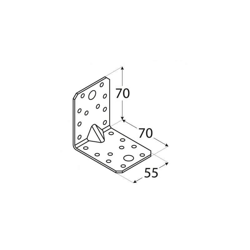 KPL4 KĄTOWNIK MONTAŻOWY ŁĄCZNIK CIESIELSKI 70x70x55x2 10szt OCYNK DOMAX