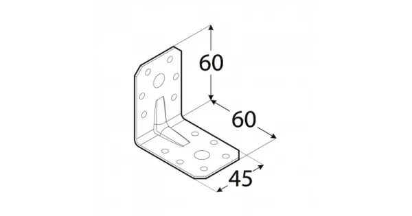 KPL6 KĄTOWNIK MONTAŻOWY ŁĄCZNIK CIESIELSKI 60x60x45x2 10szt OCYNK DOMAX