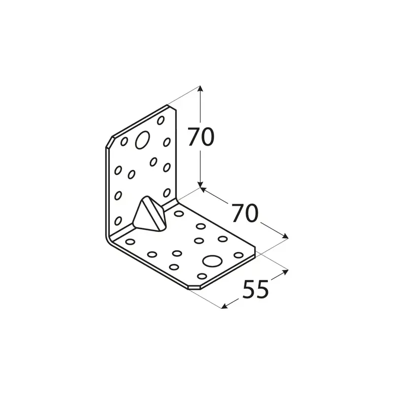 KPS4 KĄTOWNIK MONTAŻOWY ŁĄCZNIK Z PRZETŁOCZENIEM 70x70x55x1,5 10szt DOMAX