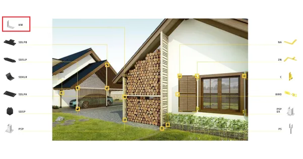 KM8 KĄTOWNIK MONTAŻOWY 80x80x60 OCYNK 1szt