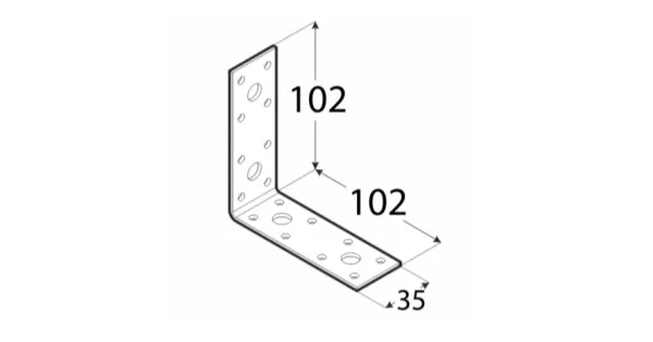 KL6 KĄTOWNIK CIESIELSKI 102x102x102x35x2,5 OCYNK 1szt