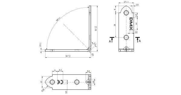 KW3 KĄTOWNIK MONTAŻOWY 50x50x17x2 1szt