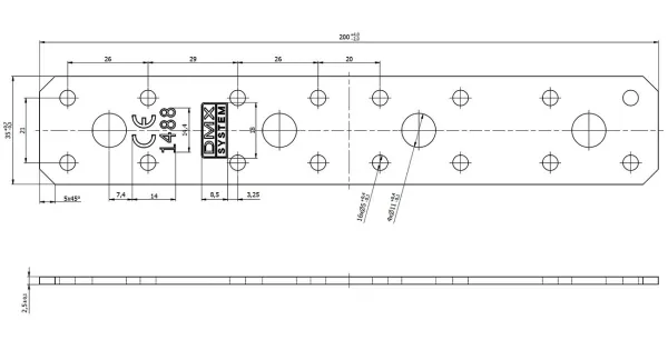 LP3 ŁĄCZNIK CIESIELSKI 200x35x2,5 1szt