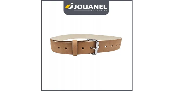 Skórzany Pasek Męski Brązowy Roboczy z Metalową Klamrą Jouanel